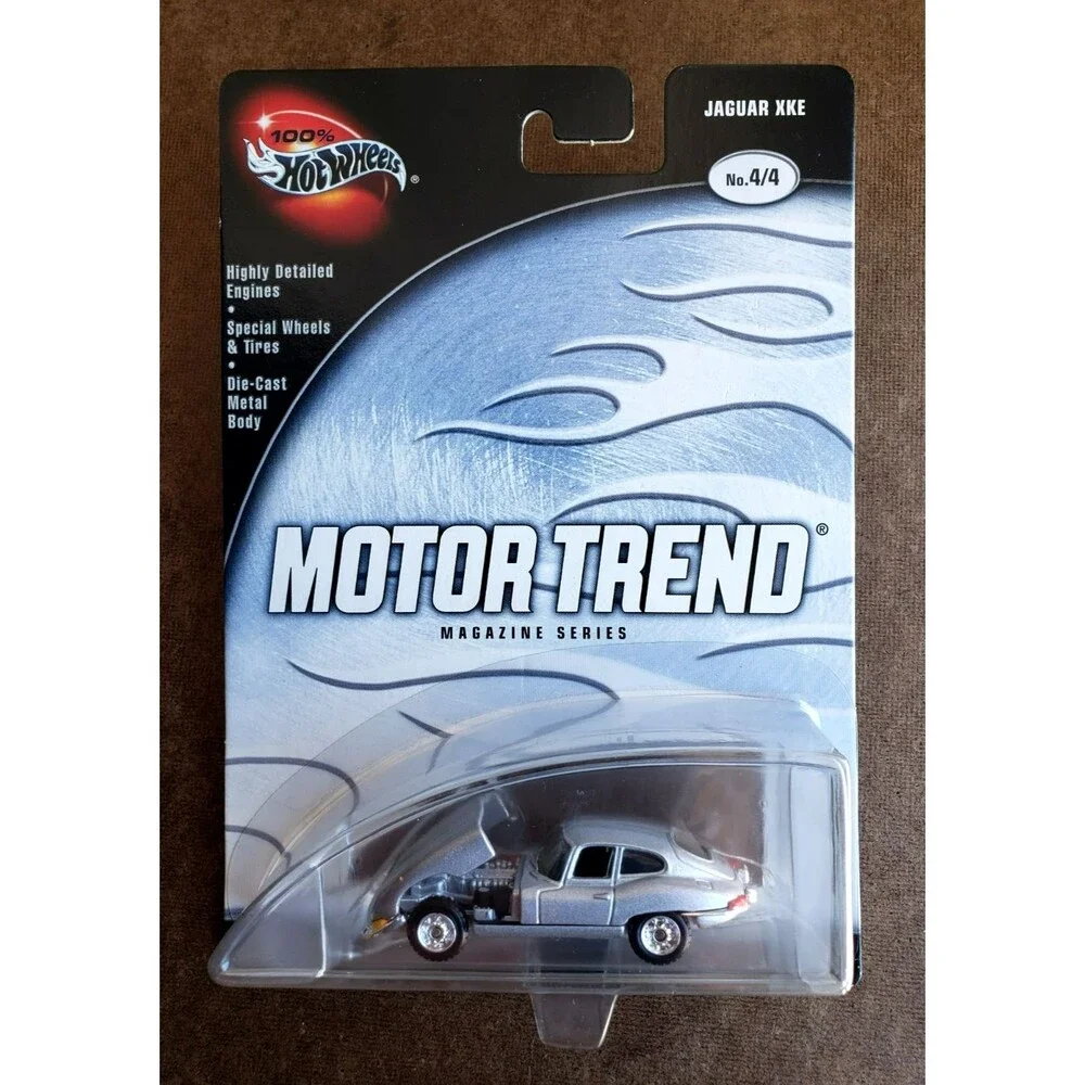 VTG 2003 Hot Wheel JAGUAR XKE Silver 100% PREFERRED: MOTOR TREND MAGAZINE 4/4 RR